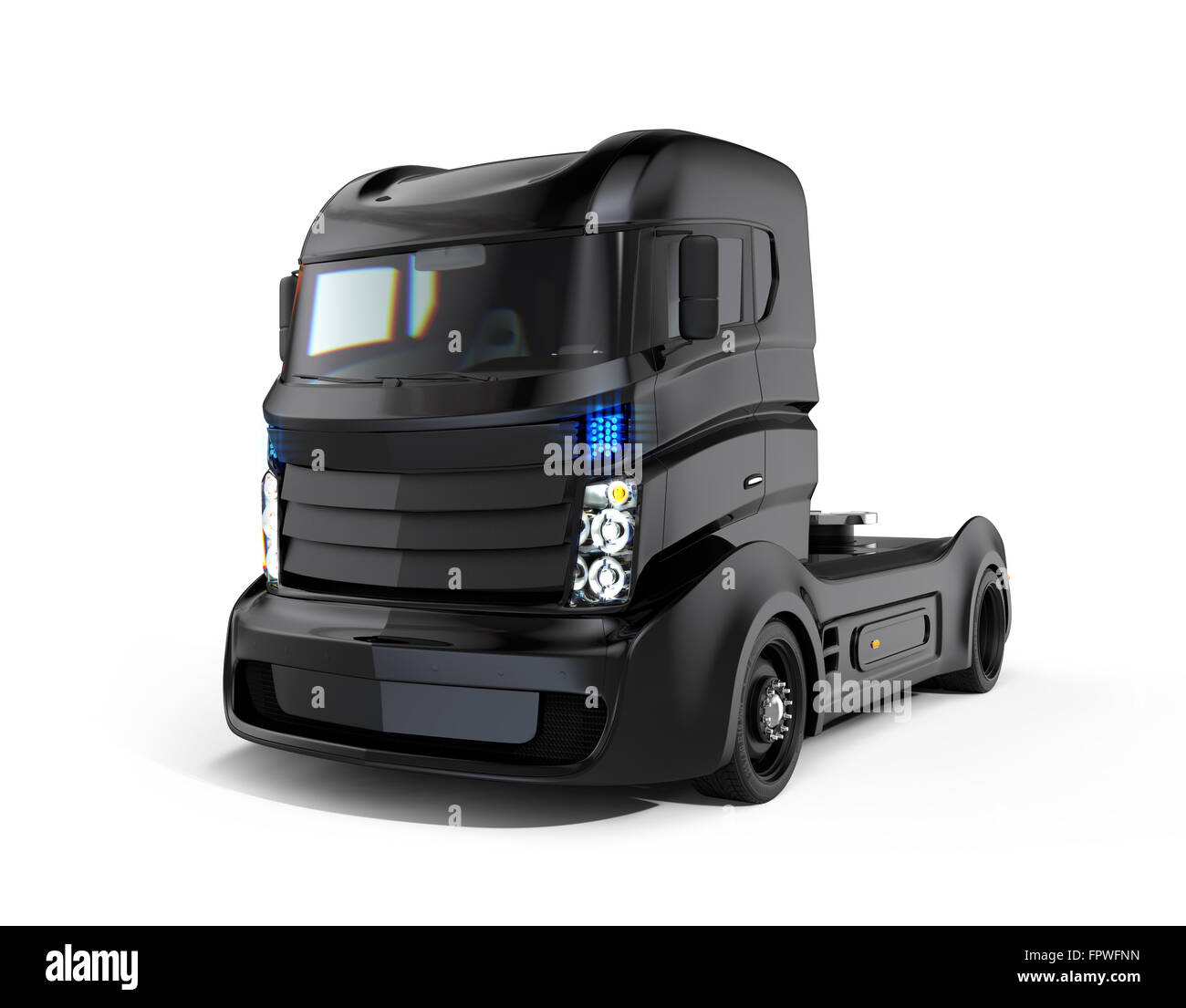 Noir métallique chariot électrique hybride isolé sur fond blanc. Chemin de découpe disponible. Banque D'Images