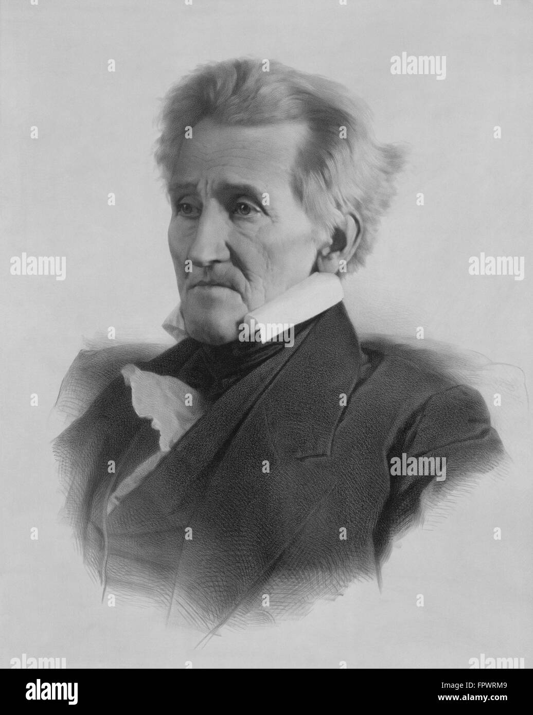 L'histoire de l'Amérique Vintage print du président Andrew Jackson. Banque D'Images