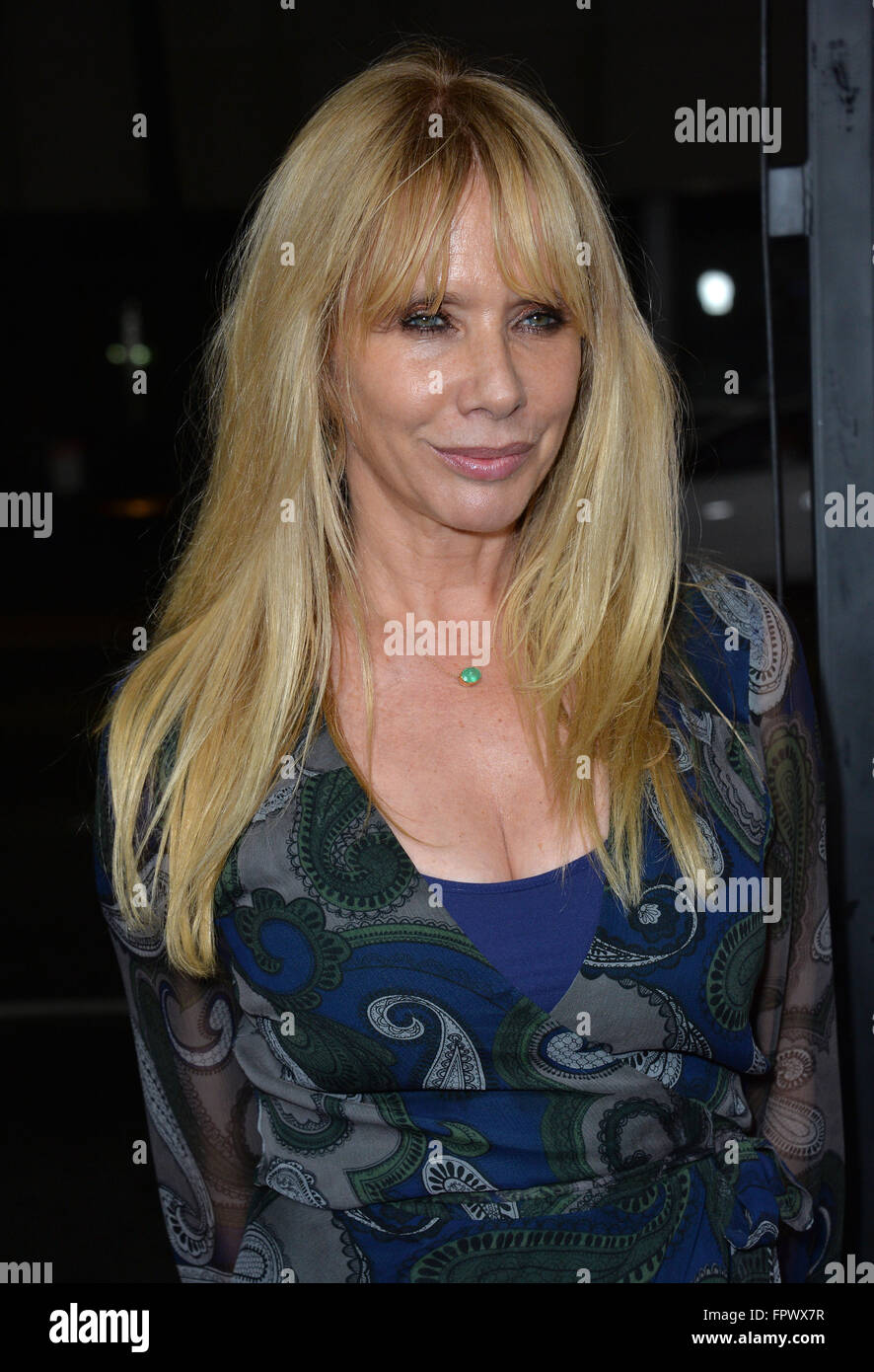 LOS ANGELES, CA - le 27 octobre 2015 : l'actrice Rosanna Arquette à l'US premiere de 'Trumbo' à l'Academy of Motion Picture Arts and Sciences, Beverly Hills. Banque D'Images