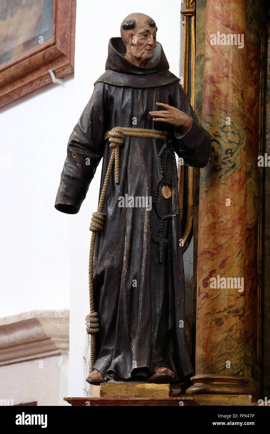 Statue de Saint Jacques de la marche sur l'autel de Saint Antoine dans l'église de Saint Léonard de Noblac Kotari en Croatie, Banque D'Images