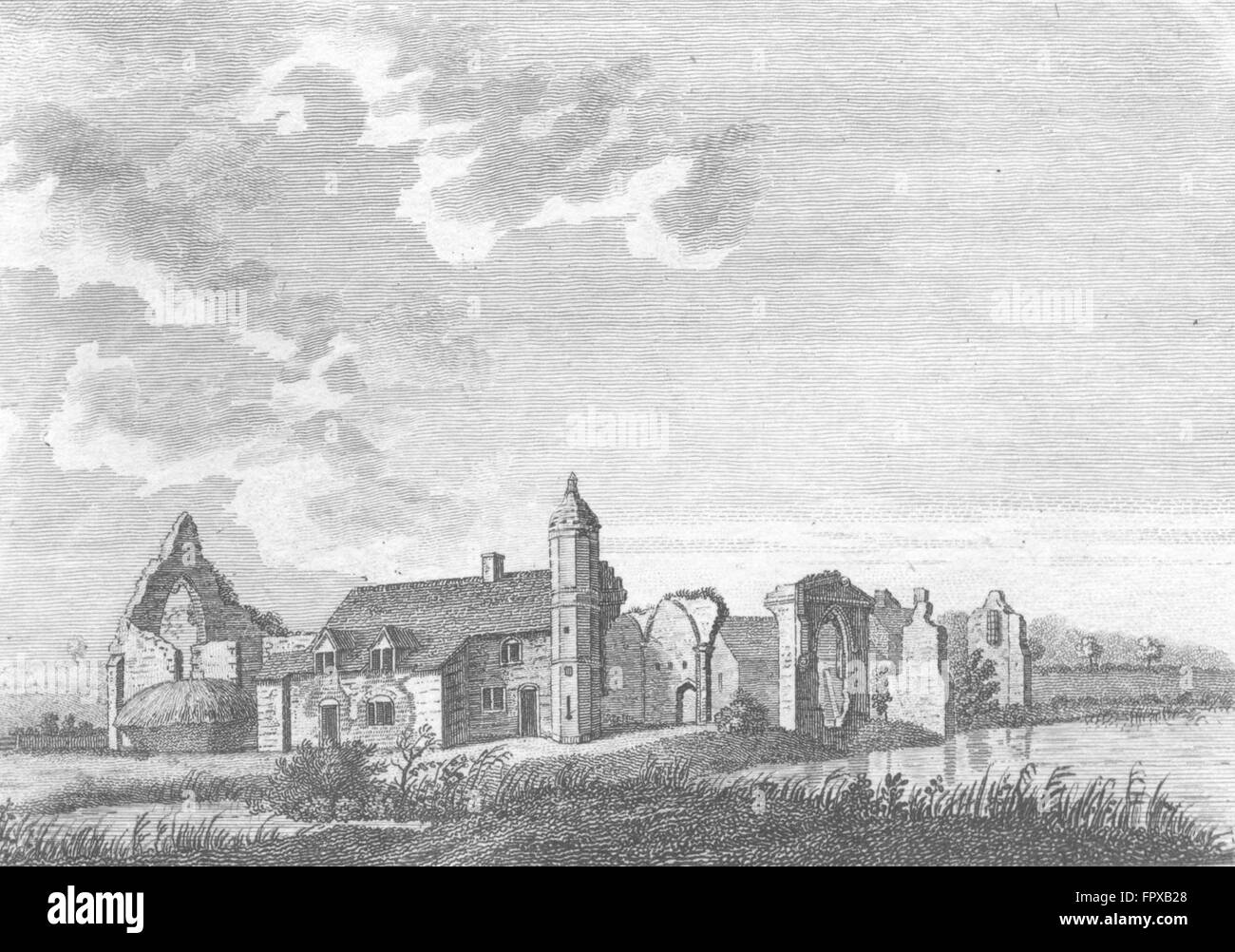 WORCS : Dudley Priory, antique print 1776 Banque D'Images