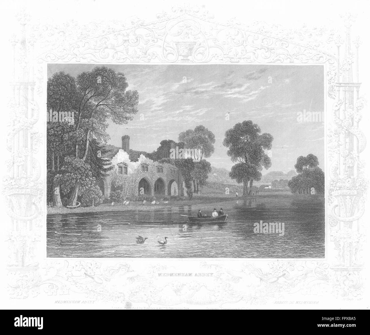 Argent : Waltham Abbey : Tombleson, antique print 1830 Banque D'Images
