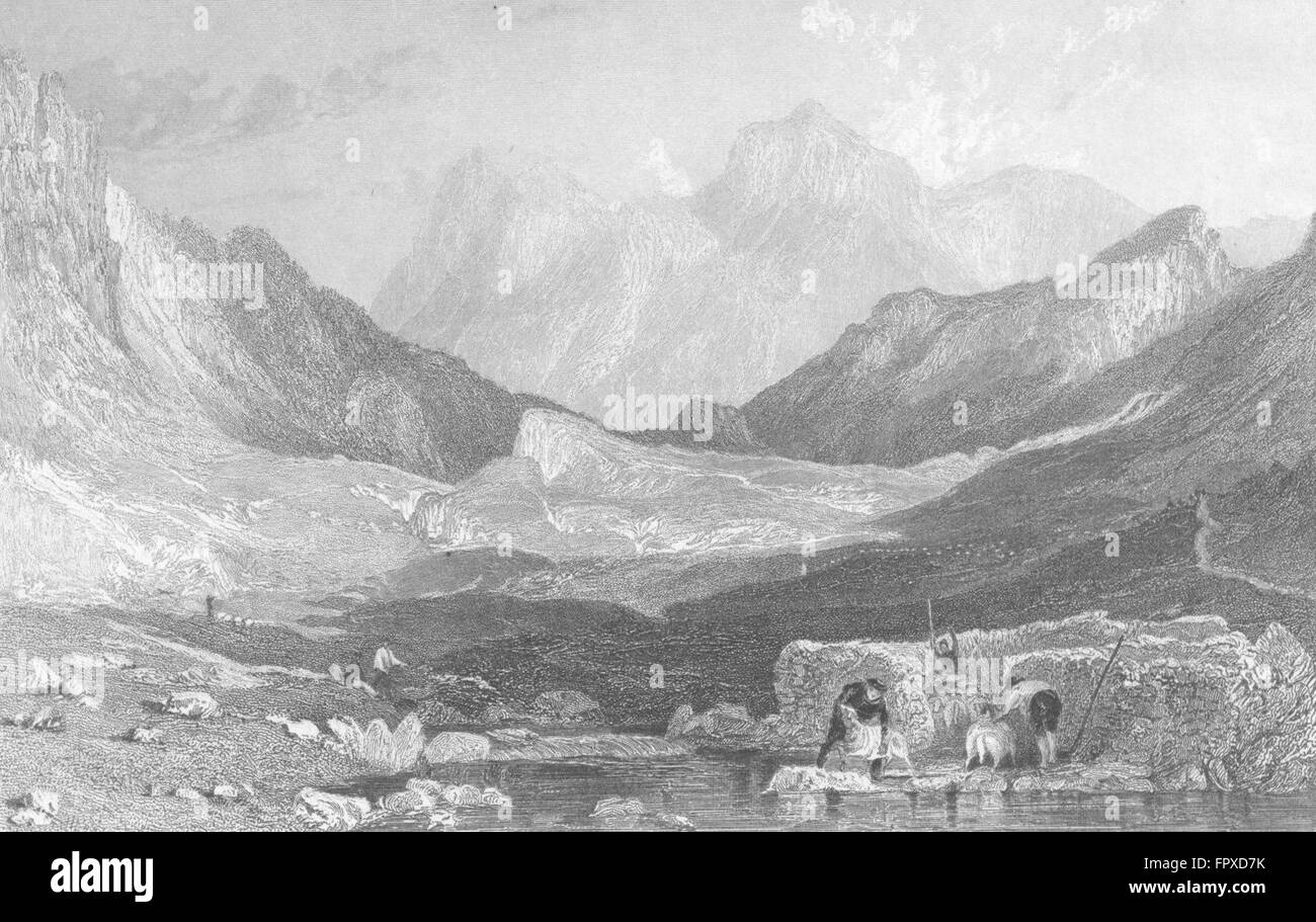 LANGDALE : Clare Moss, de petite tête : Westmorland , ancien 1832 Banque D'Images