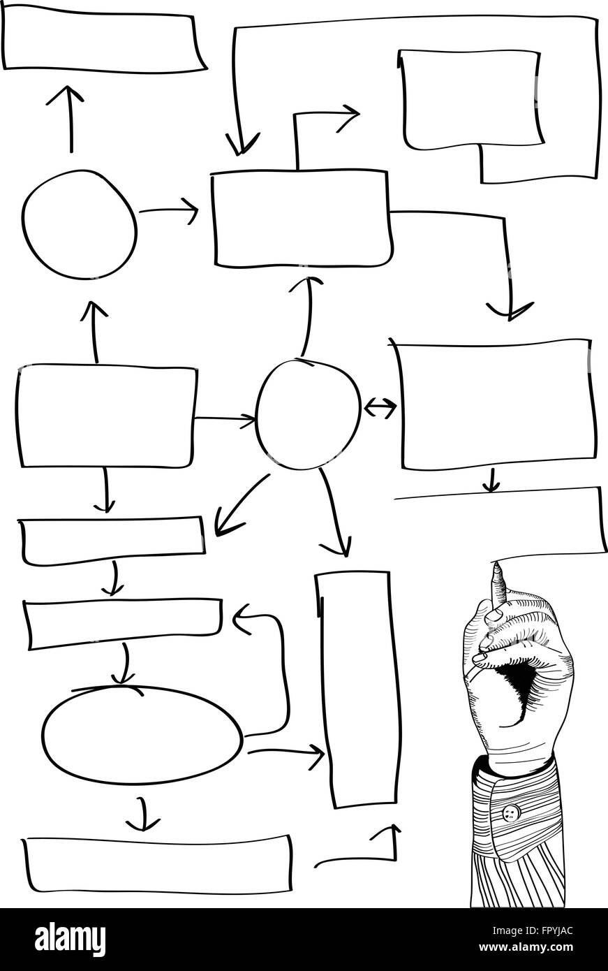 La main avec un schéma vide. vector illustration Illustration de Vecteur