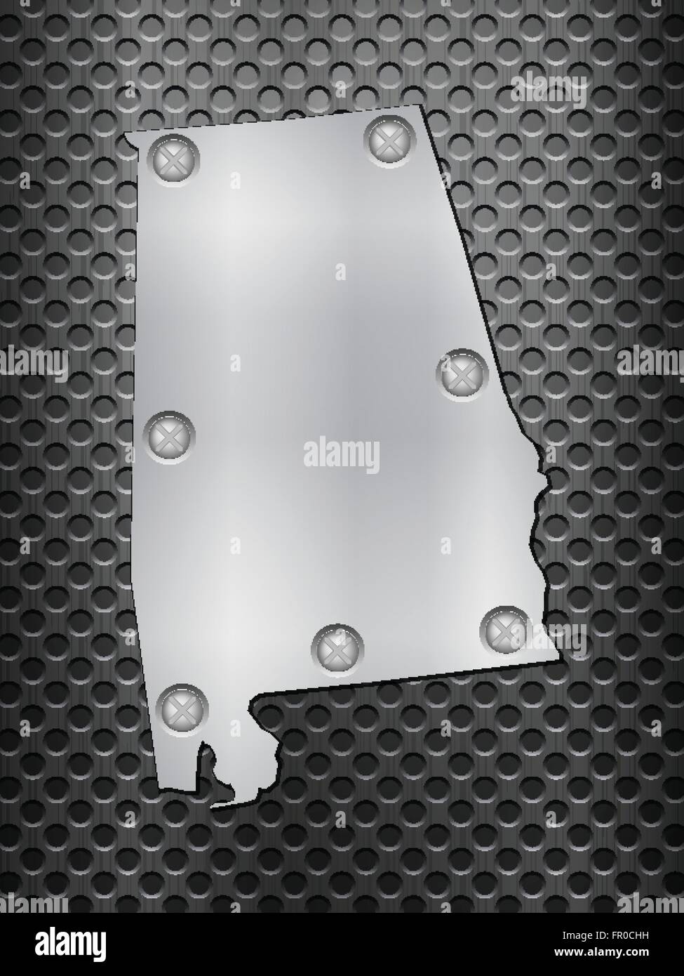 Alabama metal site sur une grille de métal noir. Illustration de Vecteur