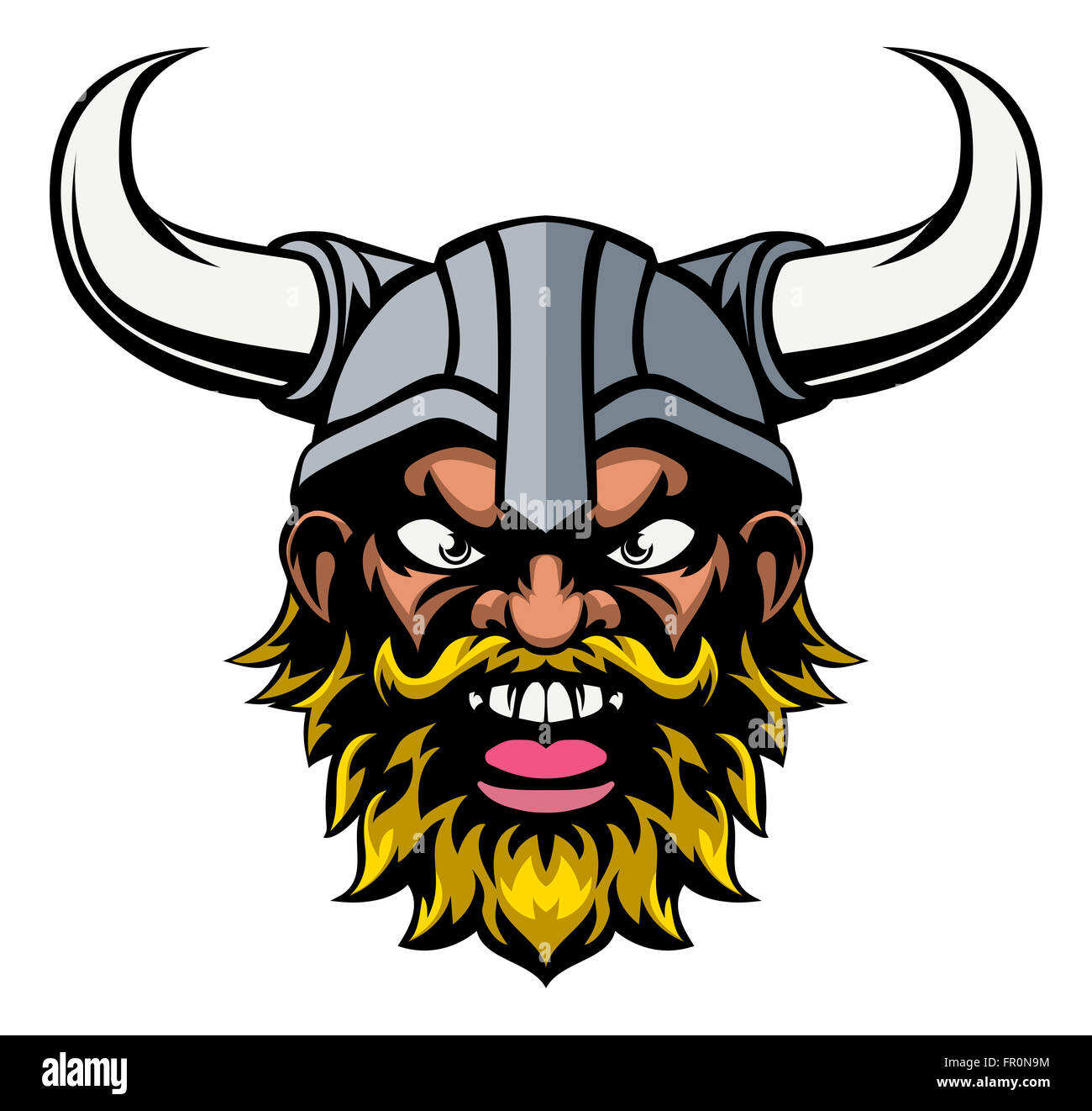 Une moyenne à la viking cartoon mascot sport Banque D'Images