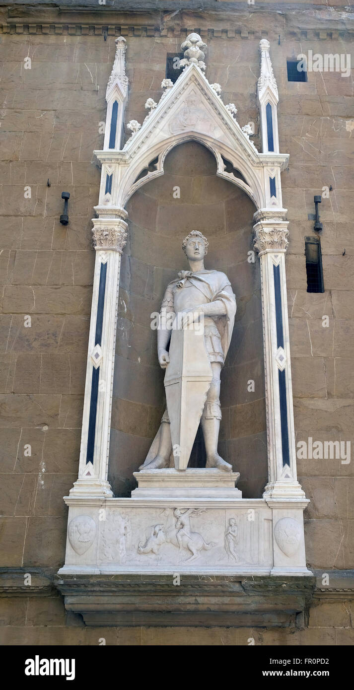 Saint Georges de Donatello, de l'église Orsanmichele à Florence, Toscane, Italie, le 05 June, 2015 Banque D'Images