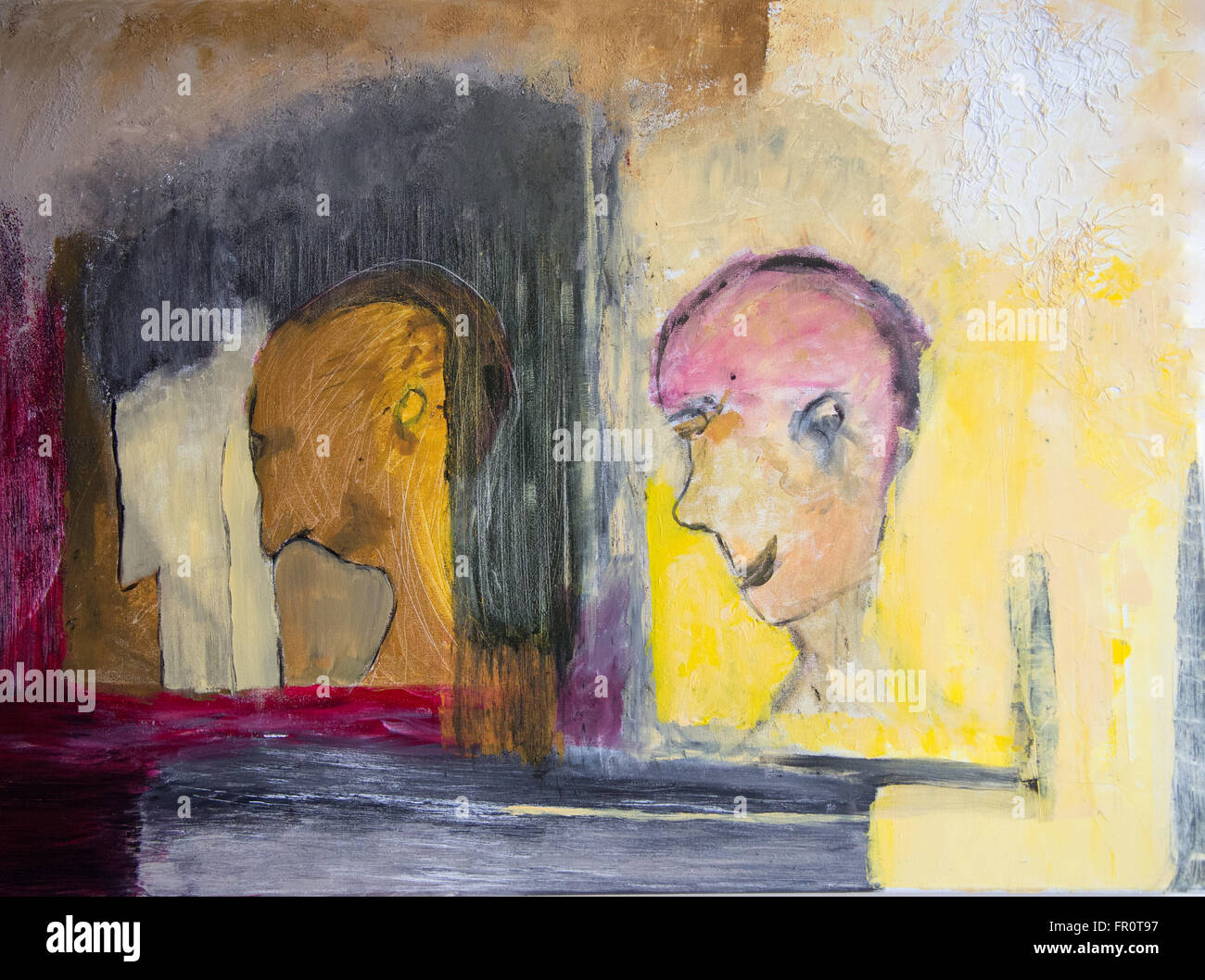 Peinture 'visages' de Jan fritz den Haag holland 2016 Banque D'Images
