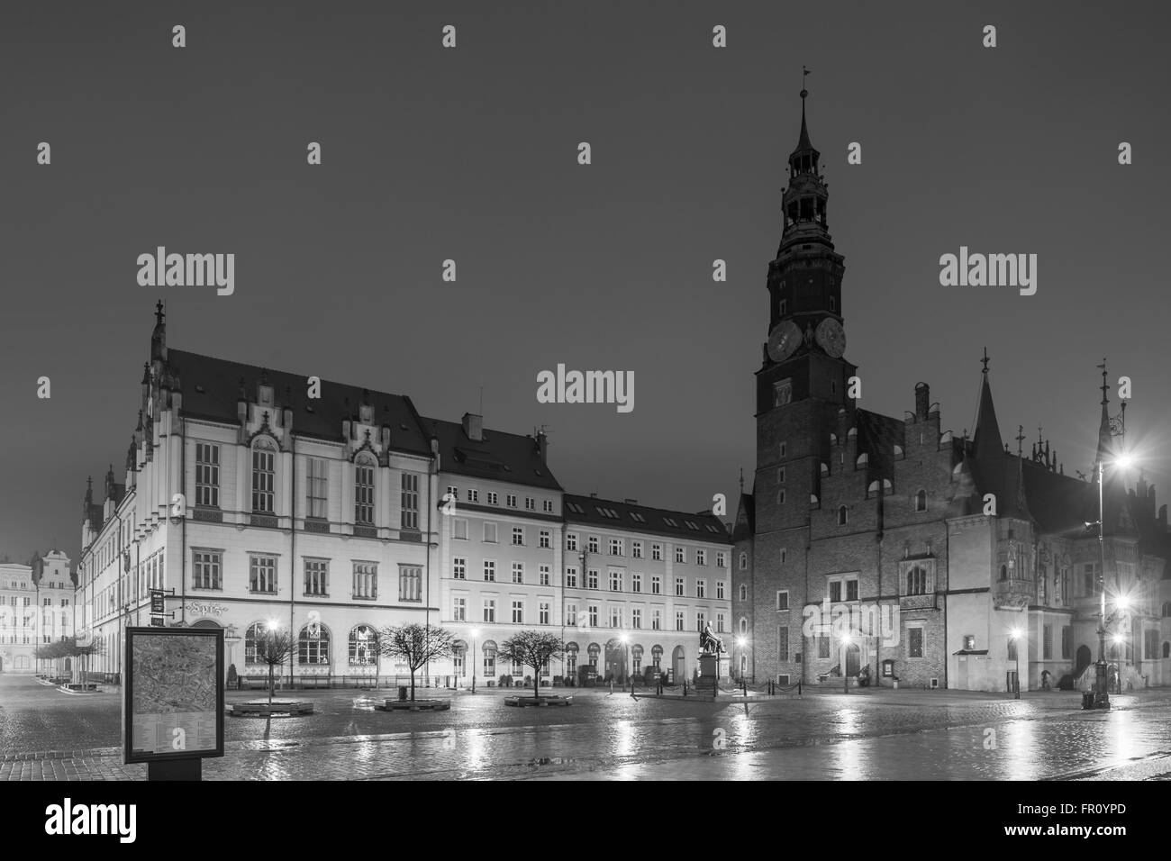 Place du marché, dans la vieille ville de Wroclaw, Pologne. Capitale européenne de la Culture 2016. Banque D'Images