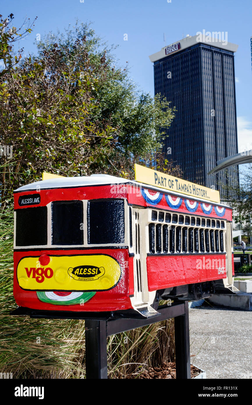 Tampa Florida,Waterfront Arts District,défi de sculpture de Streetcar,miniature,FL160211017 Banque D'Images