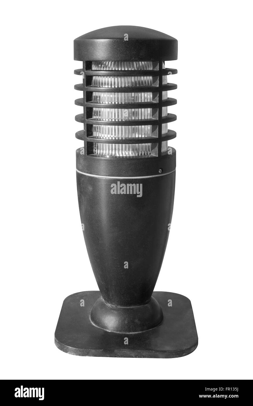 Lampe de plancher pour décorer la passerelle ou sur le jardin blanc, travailler avec chemin de détourage. Banque D'Images