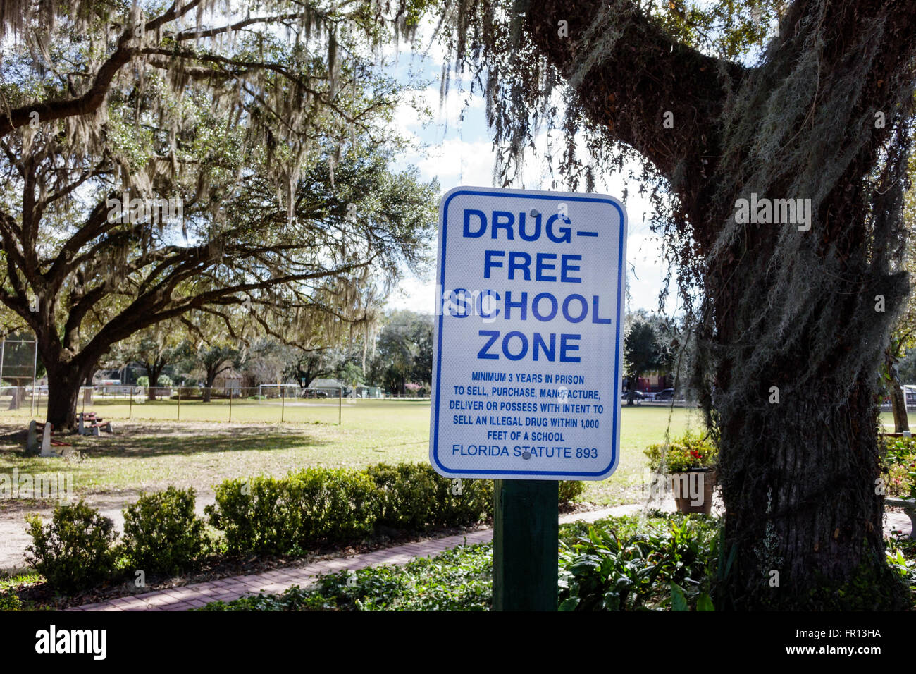 Floride San Antonio,panneau,zone scolaire sans drogue,FL160213010 Banque D'Images