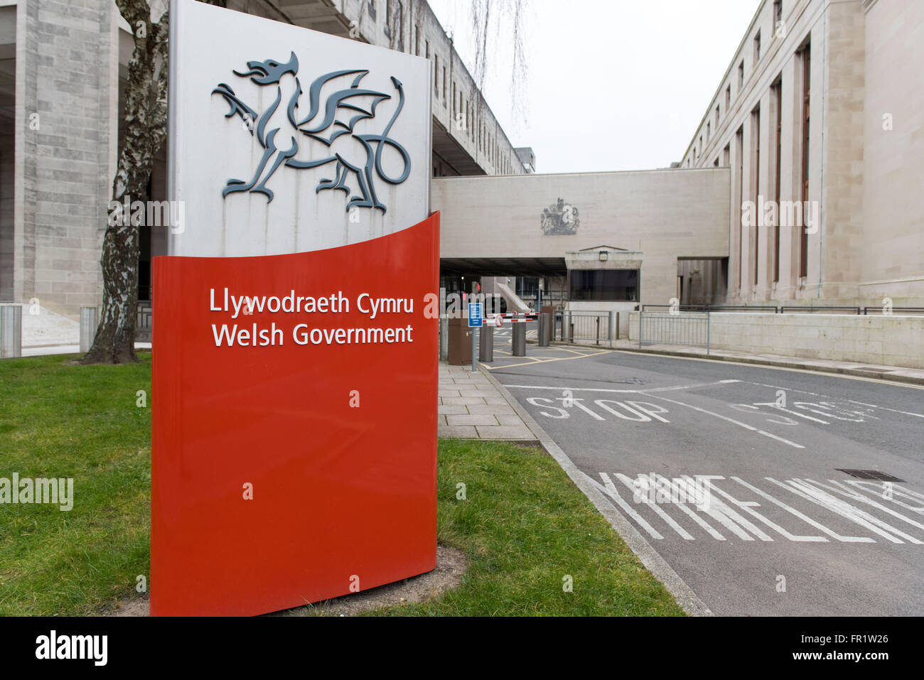 Les bureaux du gouvernement gallois sur Cathays Park, Cardiff, Pays de Galles du Sud. Banque D'Images