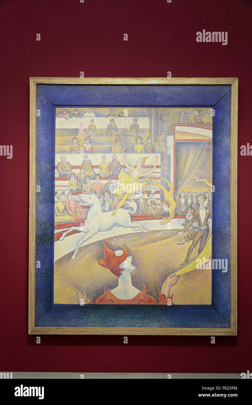 'Le Cirque' par Georges Seurat dans le musée Kröller-Müller, Otterlo, Pays-Bas. Banque D'Images