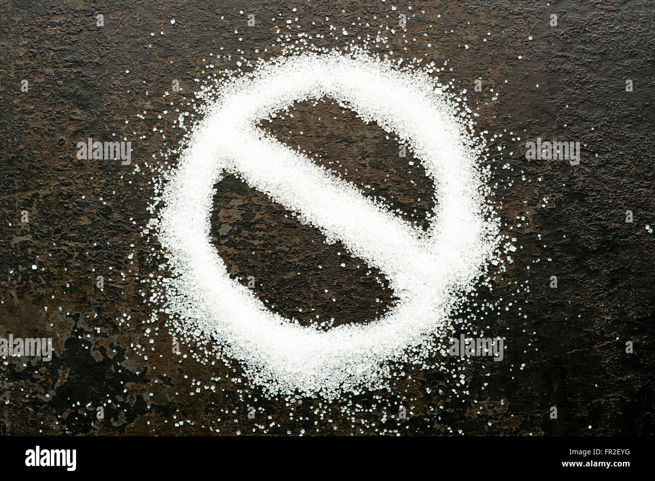 Signe interdit fabriqué à partir de sucre. Banque D'Images