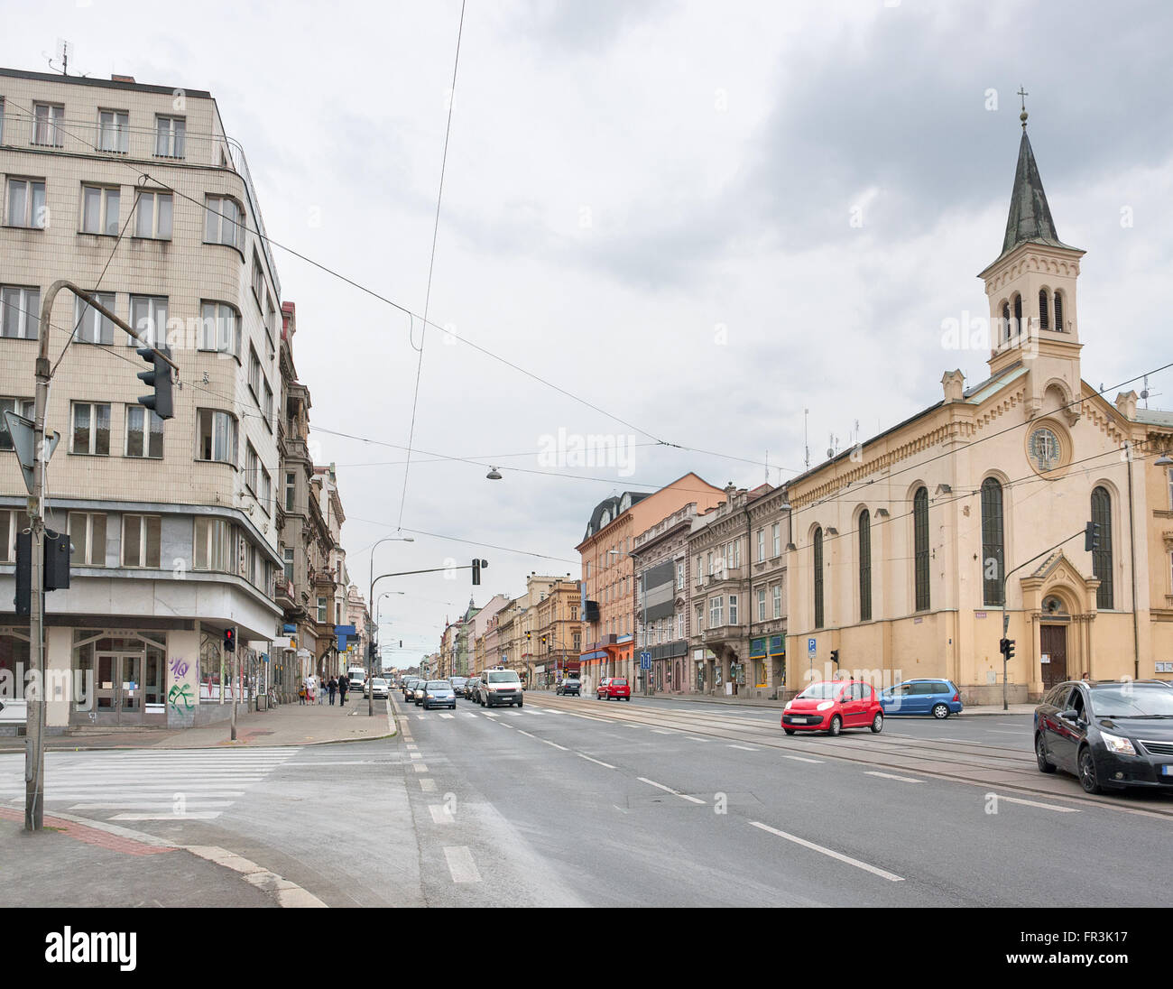 Vue sur la ville de Pilsen, une ville de la République tchèque Banque D'Images