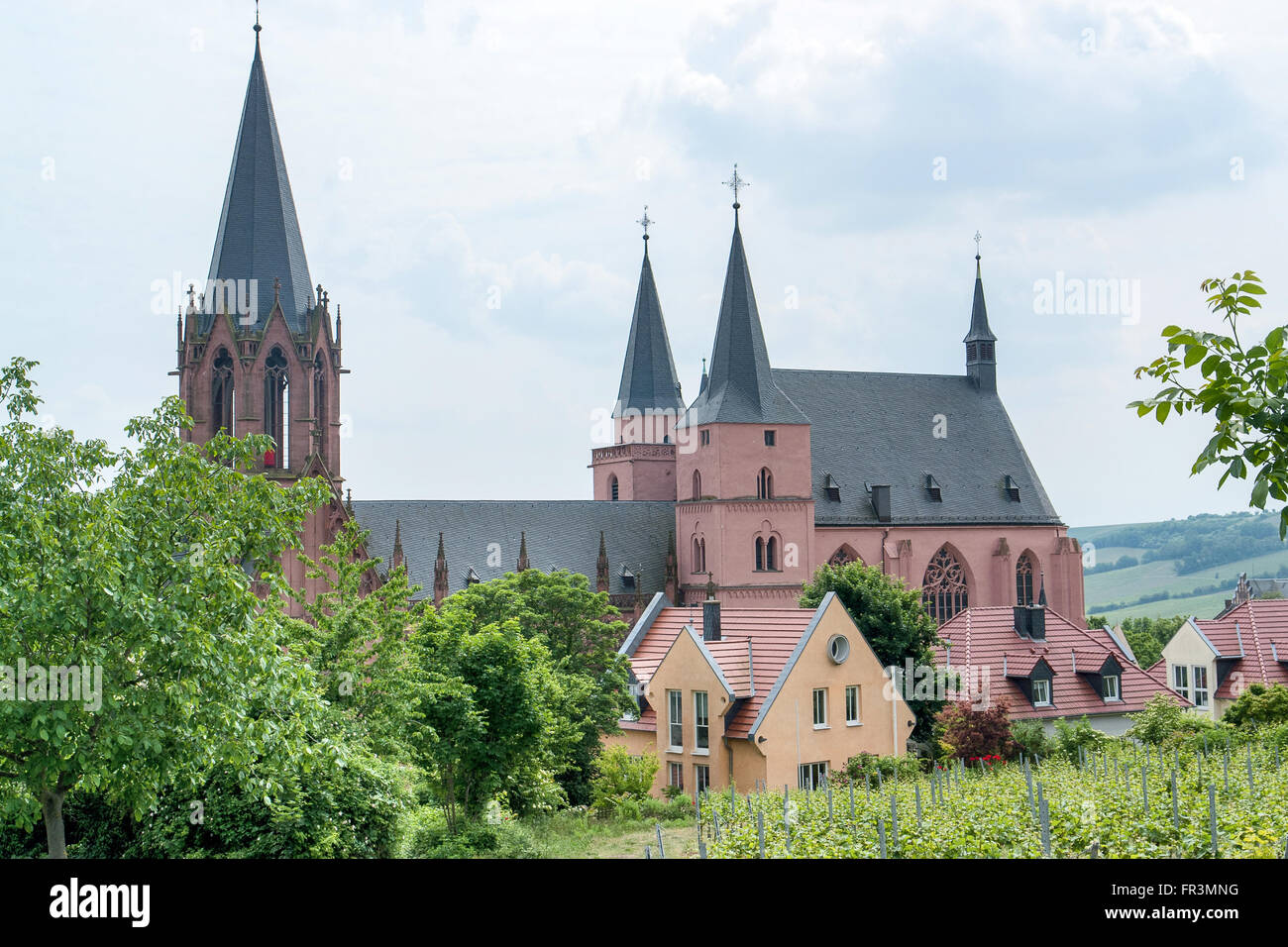 Oppenheim avec Katharinenkirche Mayence-bingen dans le district de Rhénanie-Palatinat en Allemagne Banque D'Images