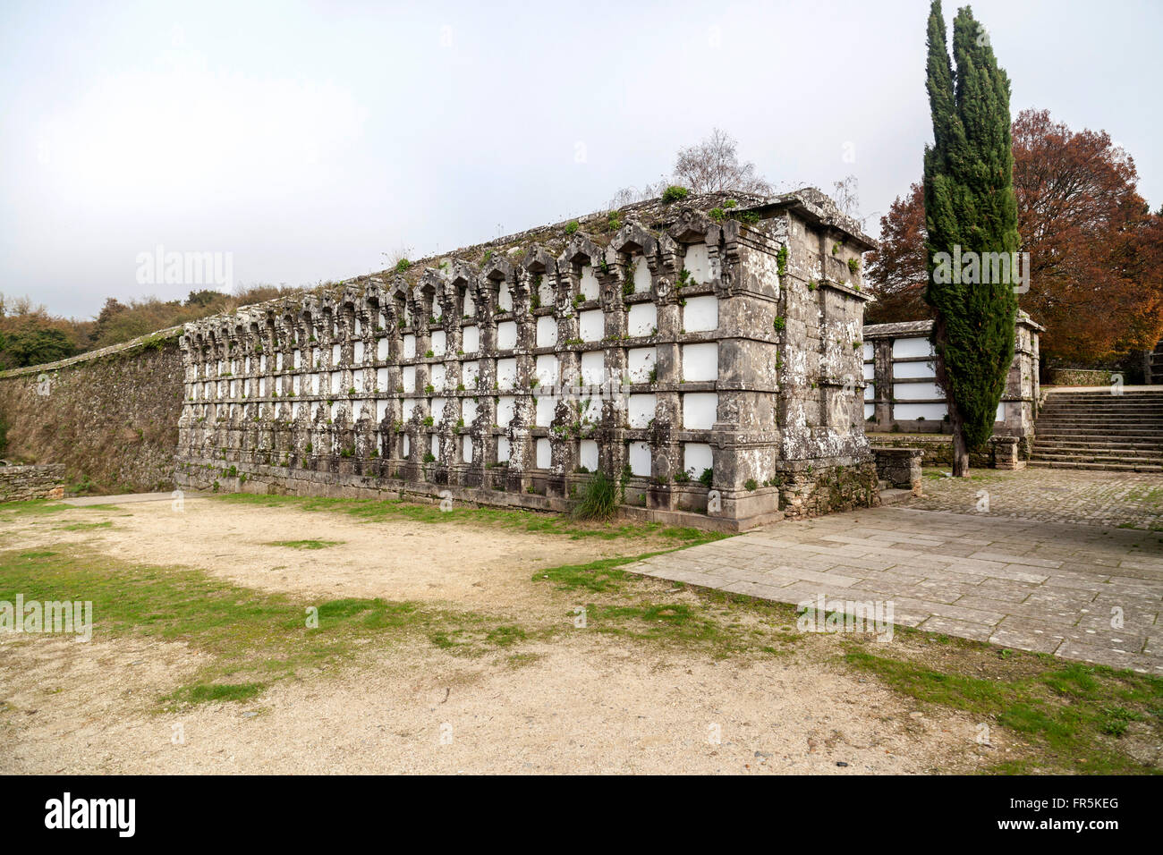 Ancien cimetière dans le Parque de San Domingos de Bonaval. Santiago de Compostela. Banque D'Images