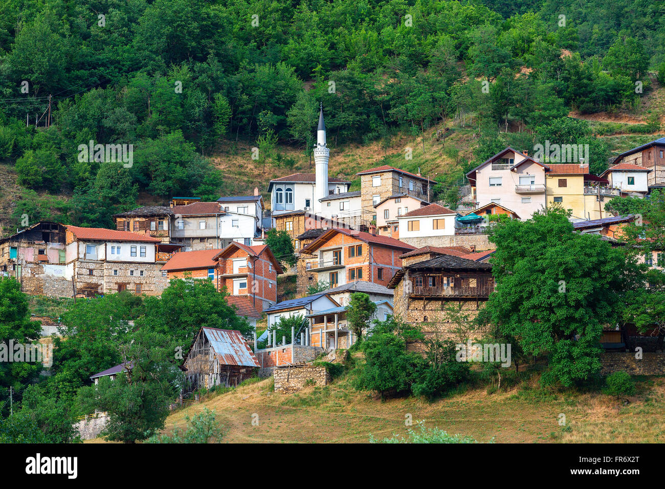 République de Macédoine, le parc national de Mavrovo, Jance, Village de Montagne Banque D'Images