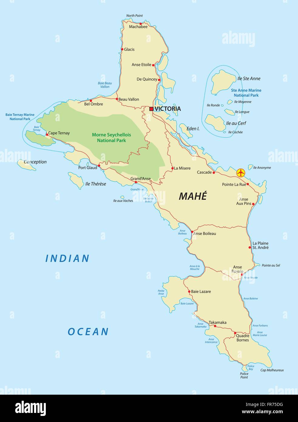 Seychelles, mahe site Illustration de Vecteur