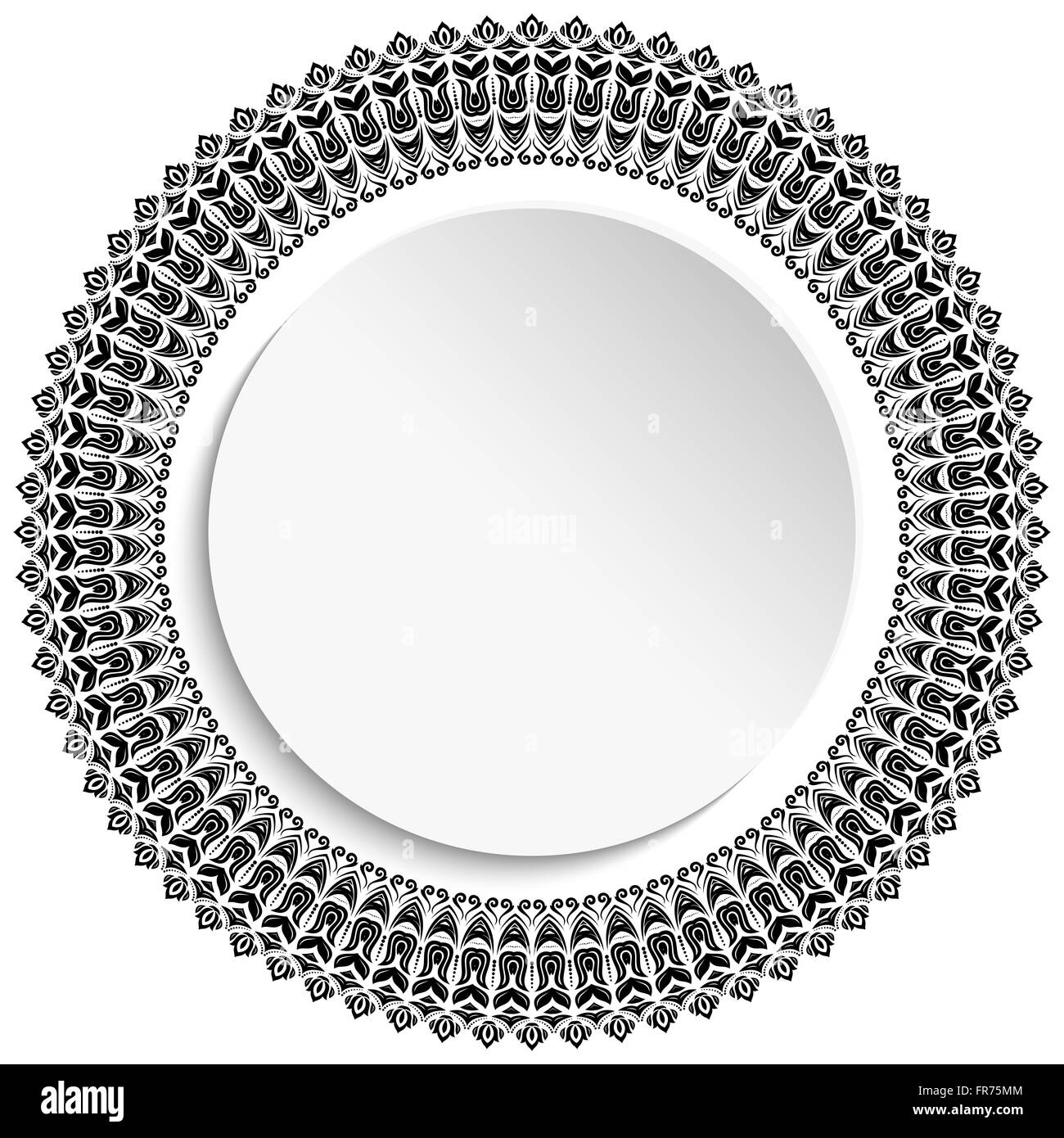 Ornement floral avec Volume Place pour le texte Banque D'Images