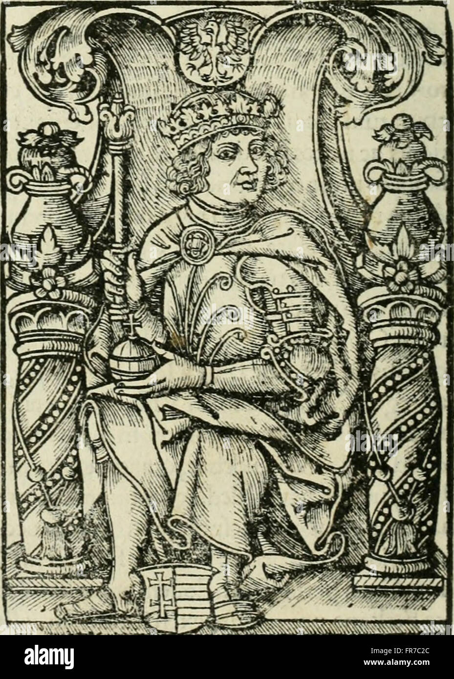 Cette chronique historique, écrite en 1521, retrace l'histoire du peuple polonais depuis ses origines jusqu'en 1504, offrant un aperçu de l'histoire et de la culture polonaises. Banque D'Images