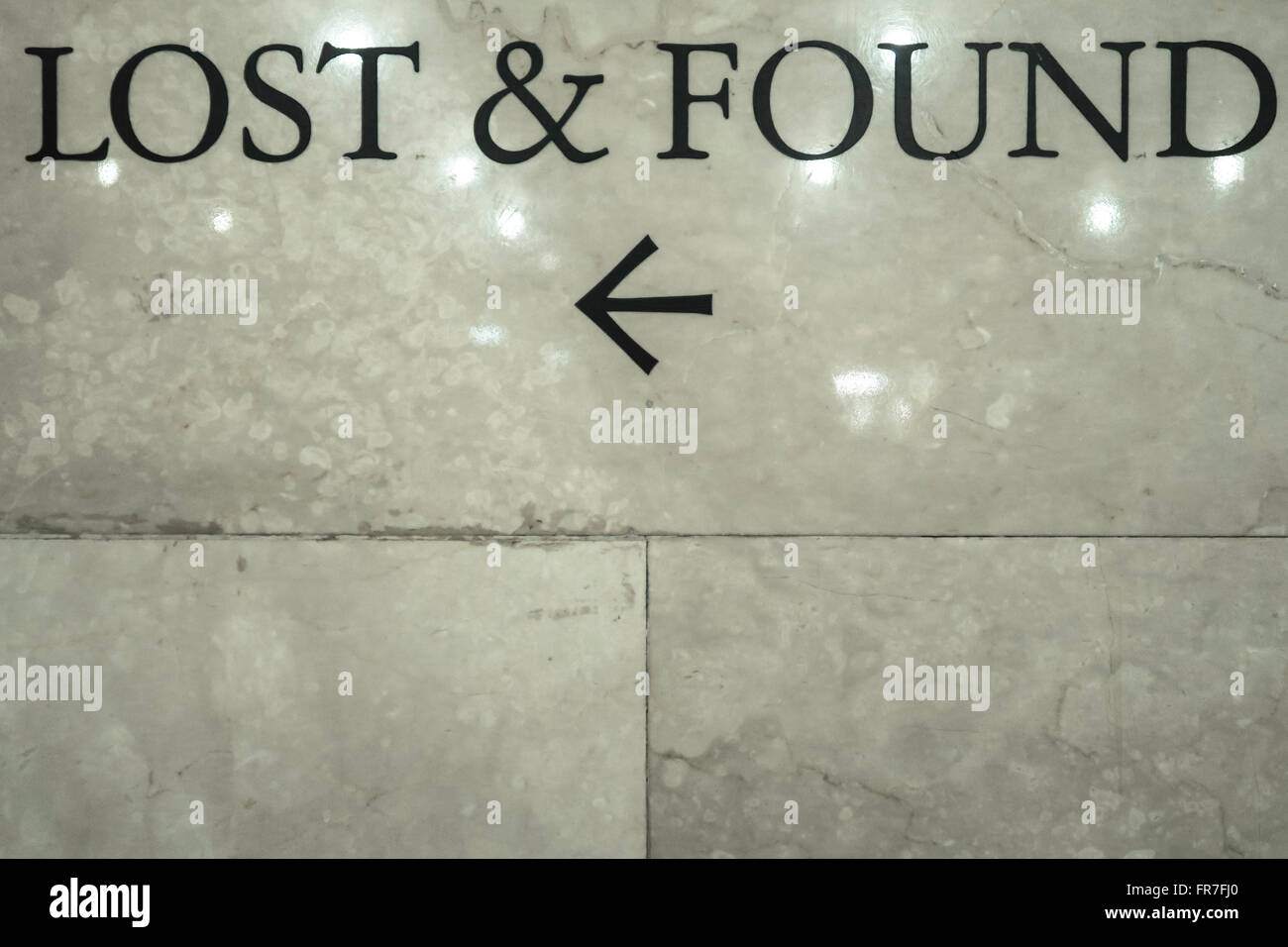 MTA Lost & Found, signe, Grand Central Terminal, New York USA Banque D'Images