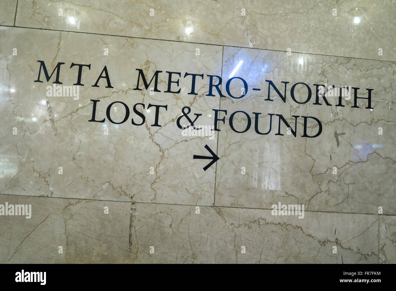 MTA Lost & Found, signe, Grand Central Terminal, New York USA Banque D'Images