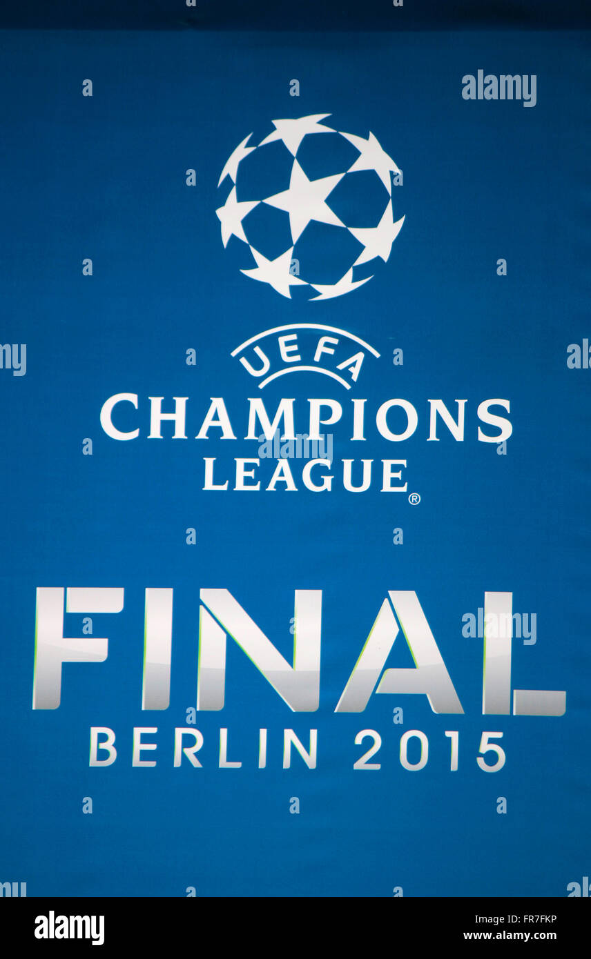 Logo das des 'Champions League FIFA", Berlin. Banque D'Images