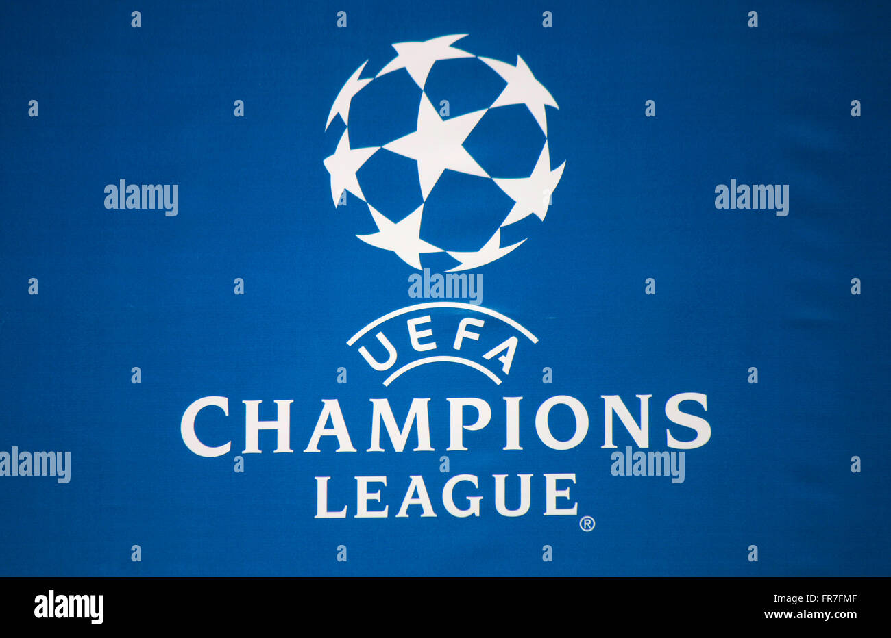 Logo das des 'Champions League FIFA", Berlin. Banque D'Images