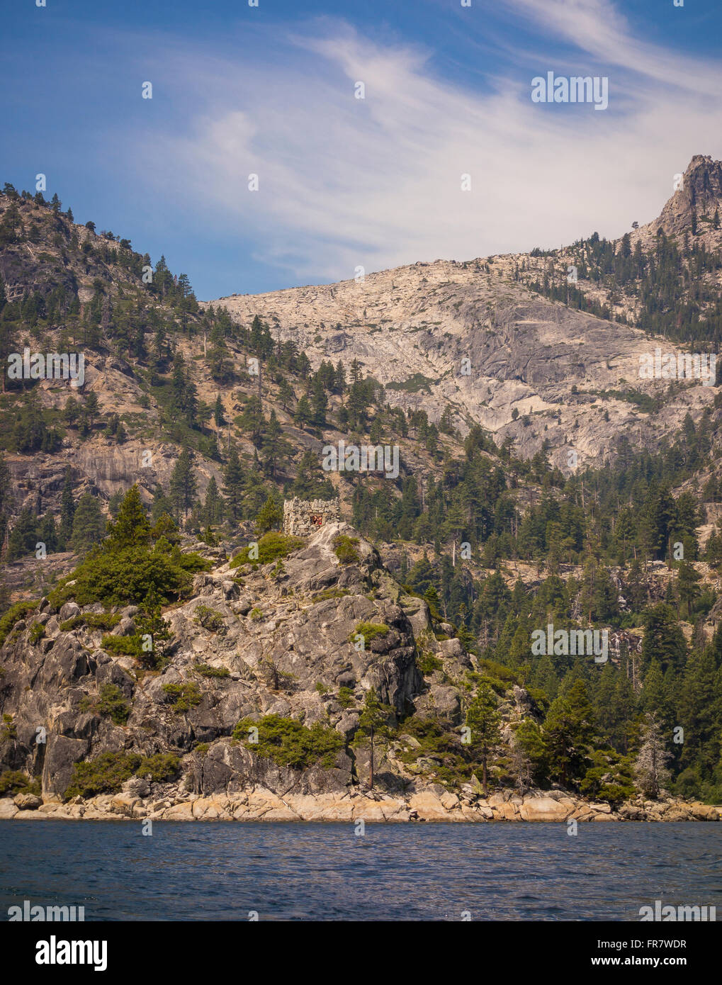 LAKE Tahoe, California, USA - Emerald Bay. Salon de thé sur le dessus de l'île. Banque D'Images