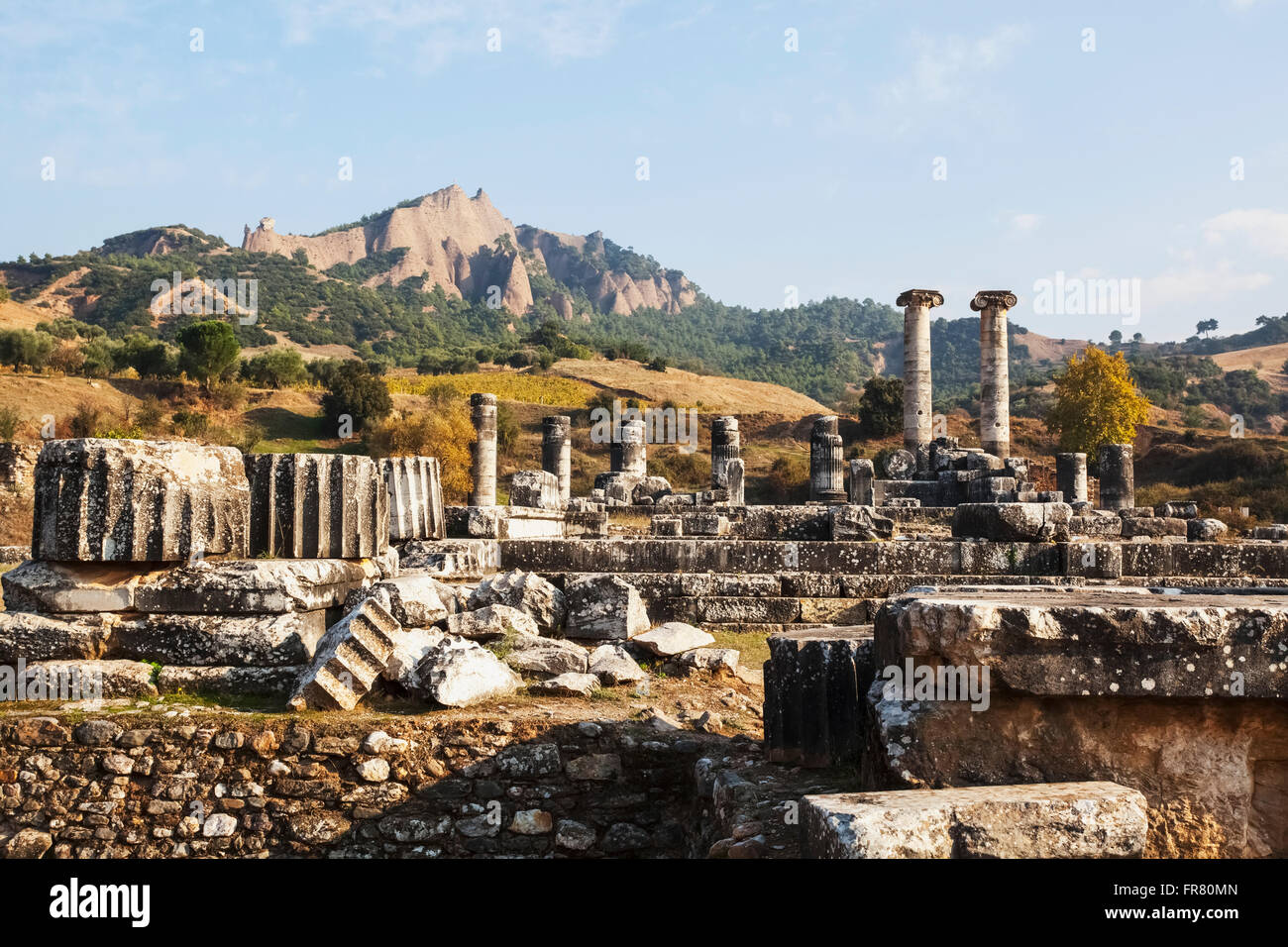 Ruines du temple d'Artemis, Sardes, Turquie Banque D'Images