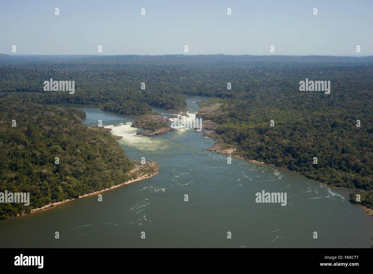 Vue aérienne de l'Augusto Falls à Rio Juruena - Parc National de Juruena Banque D'Images