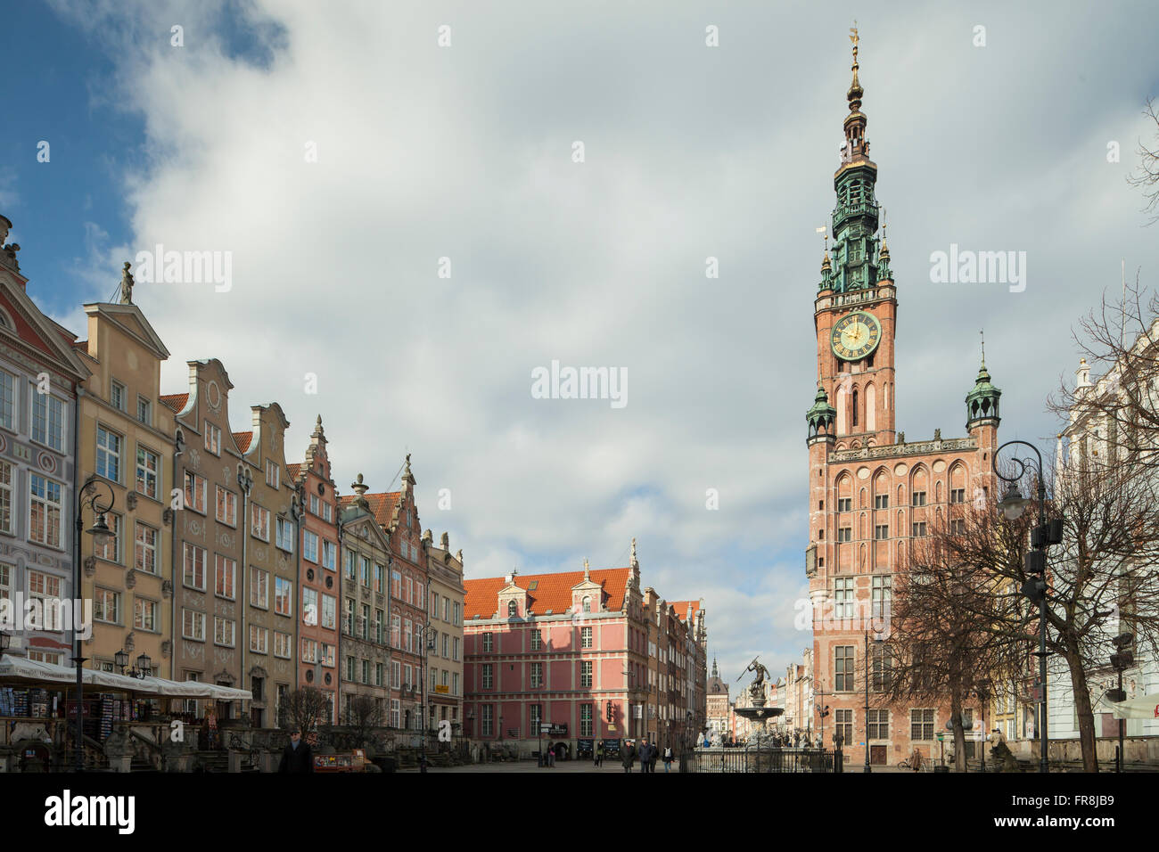 Marché longtemps (Dlugi Targ) dans la vieille ville de Gdansk, Pologne. Banque D'Images