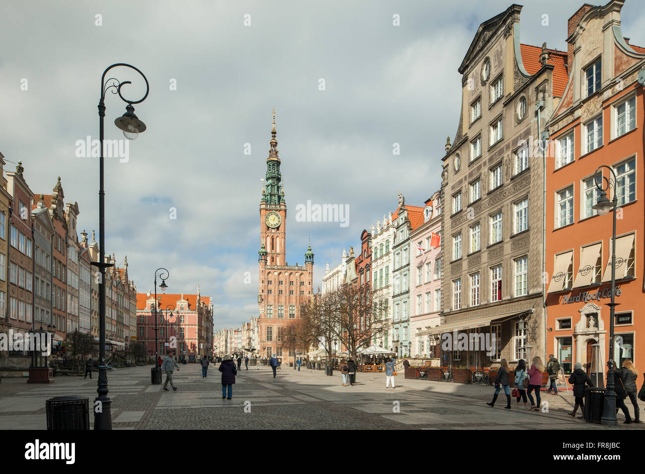 Marché longtemps (Dlugi Targ) dans la vieille ville de Gdansk, Pologne. Banque D'Images