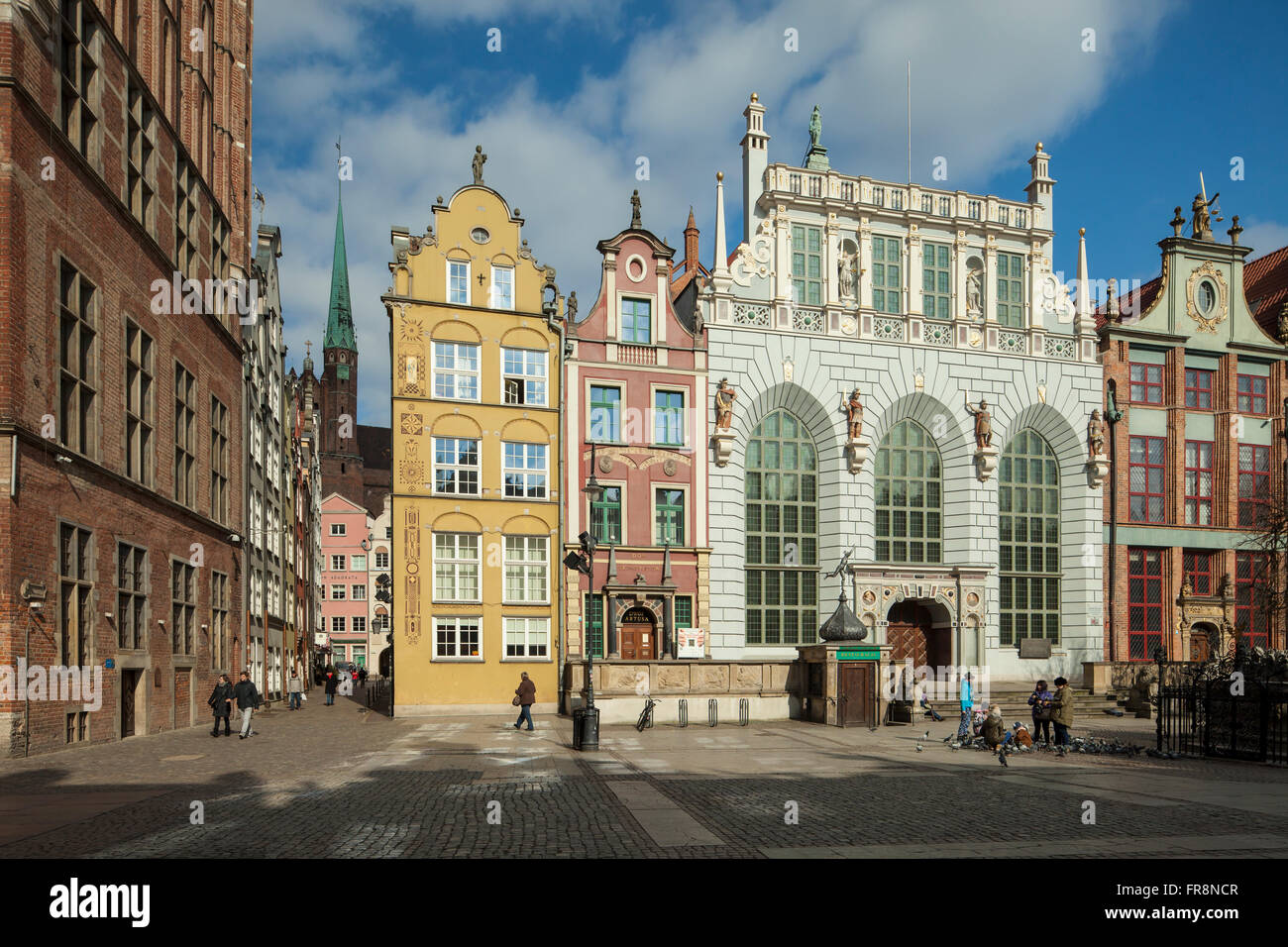 La cour d'Artus en vieille ville de Gdansk, Pologne. Banque D'Images