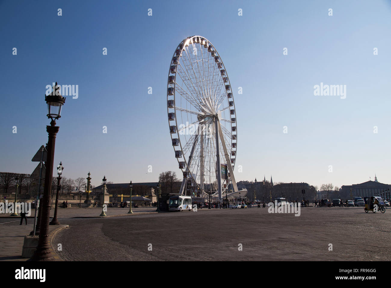 Grande Roue de la Place de la Concorde à Paris France en hiver Banque D'Images