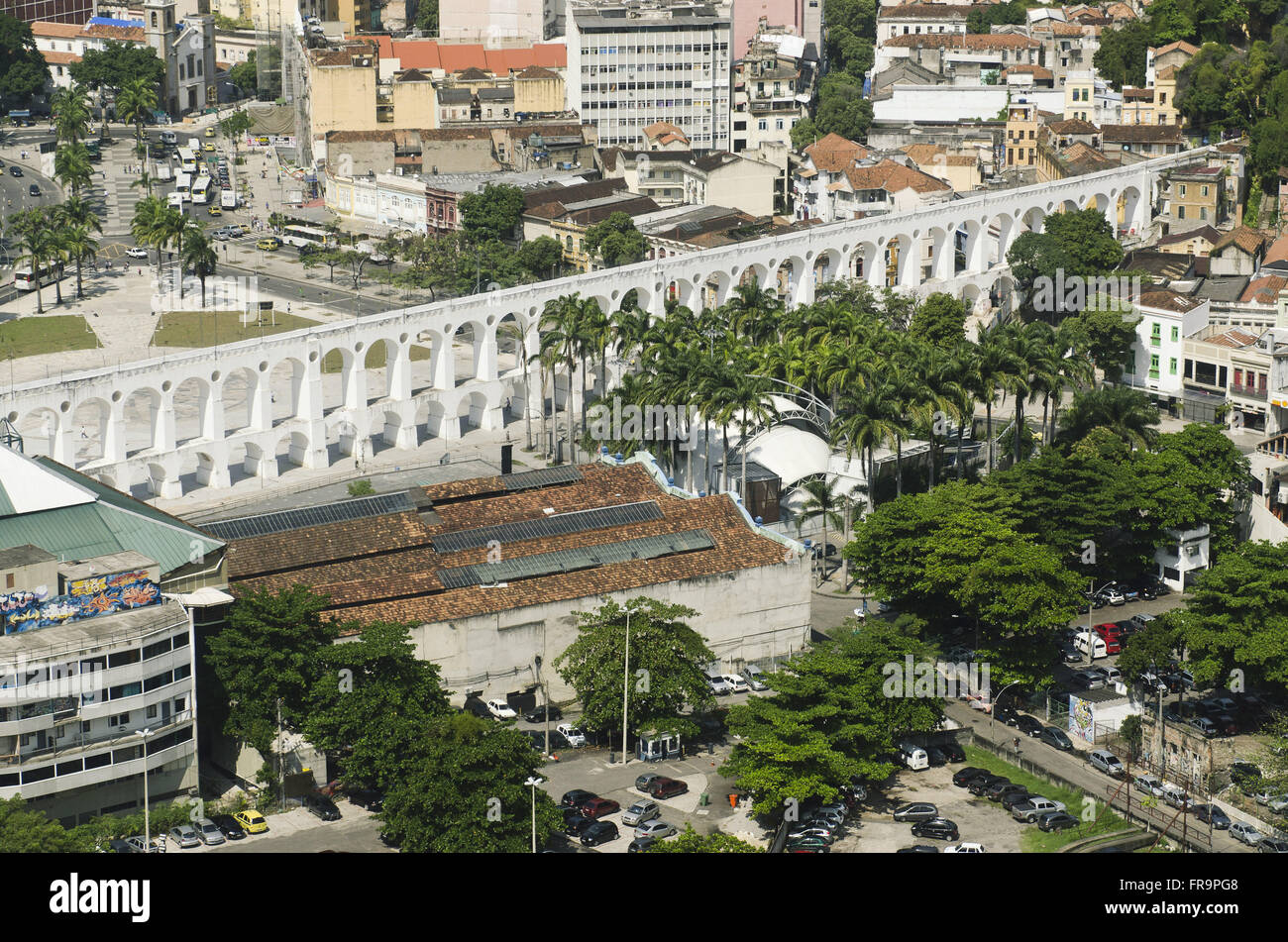 Arcos da Lapa - vieille Carioca aqueduc construit en style romain en 1723 Banque D'Images