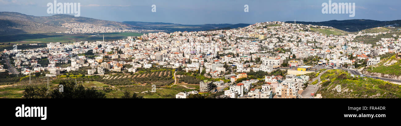 Vue panoramique de la ville de Cana, Cana, Israël Banque D'Images