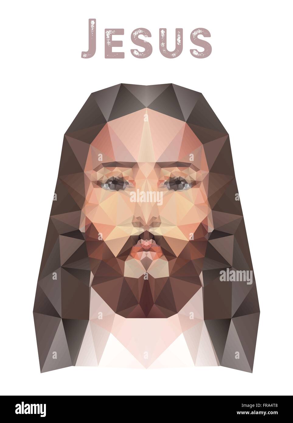 Visage de Jésus Christ, vector illustration aquarelle poly faible. Illustration de Vecteur