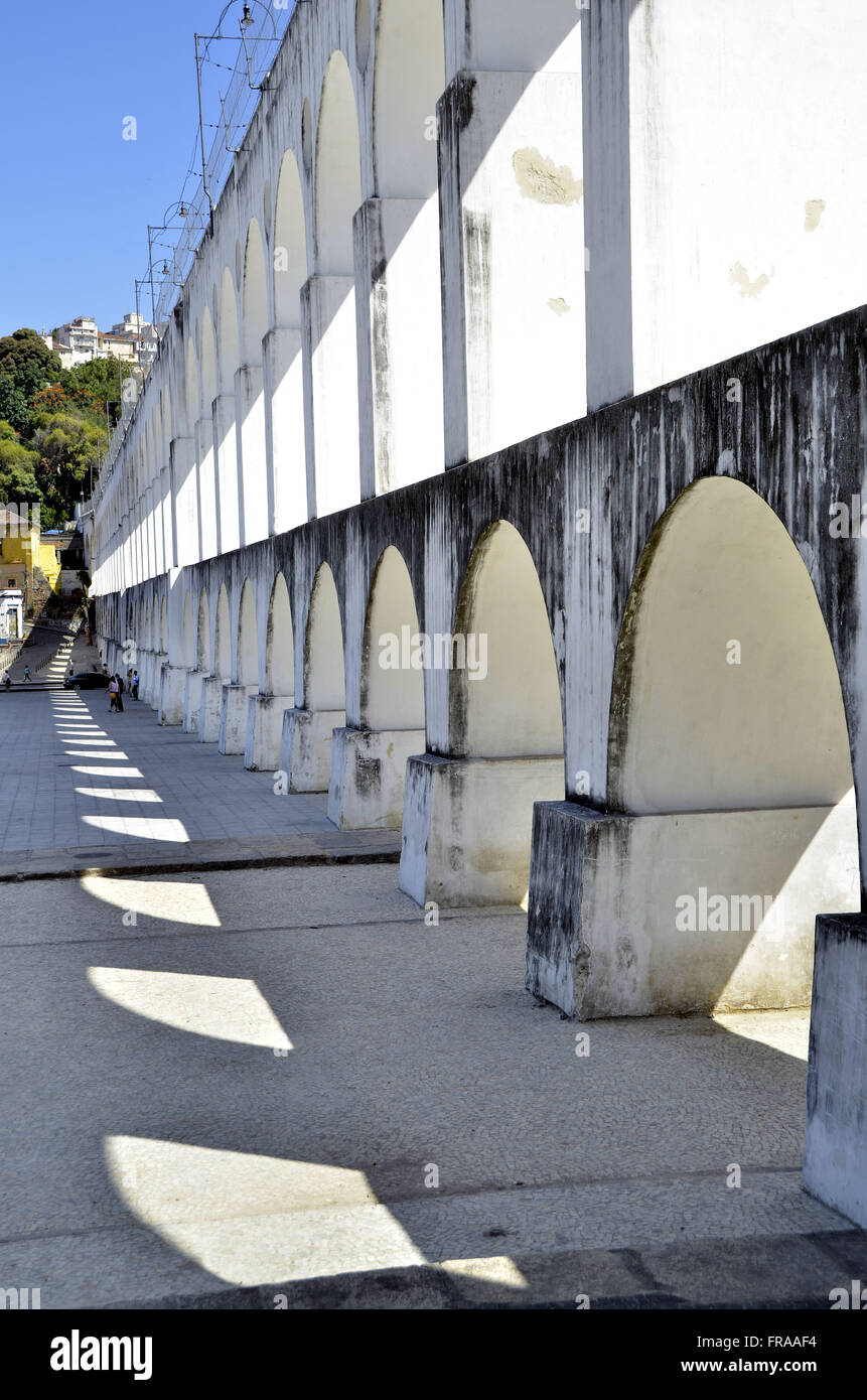 Arcos da Lapa - vieille Carioca aqueduc construit en style romain en 1723 Banque D'Images