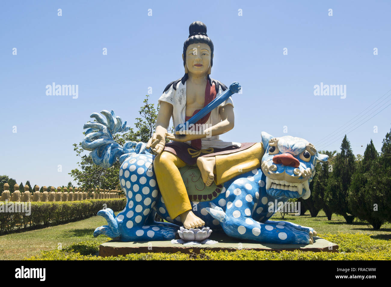 Bodhisativa les huit Bodhisattvas Manjusri de sagesse dans le jardin d'un temple bouddhiste Banque D'Images