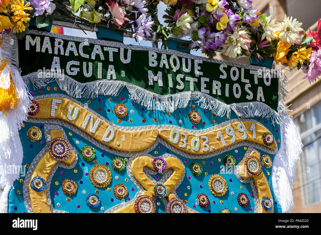 Présentation du groupe mystérieux aigle Nazare da Mata pour la fête de Maracatu Rural Banque D'Images