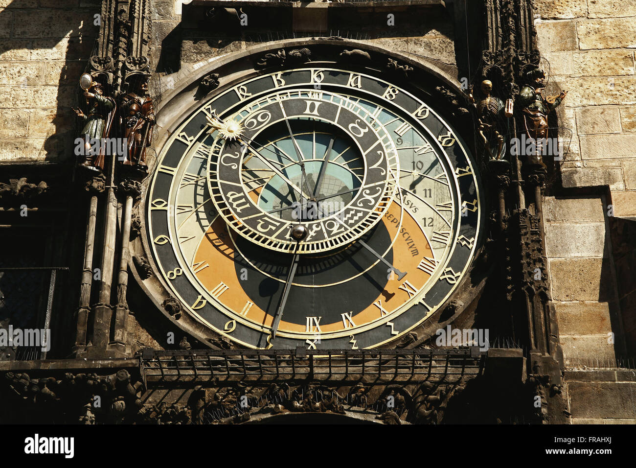 Horloge astronomique de la place de la vieille ville, Stare Mesto - quartier de la ville de Prague Banque D'Images