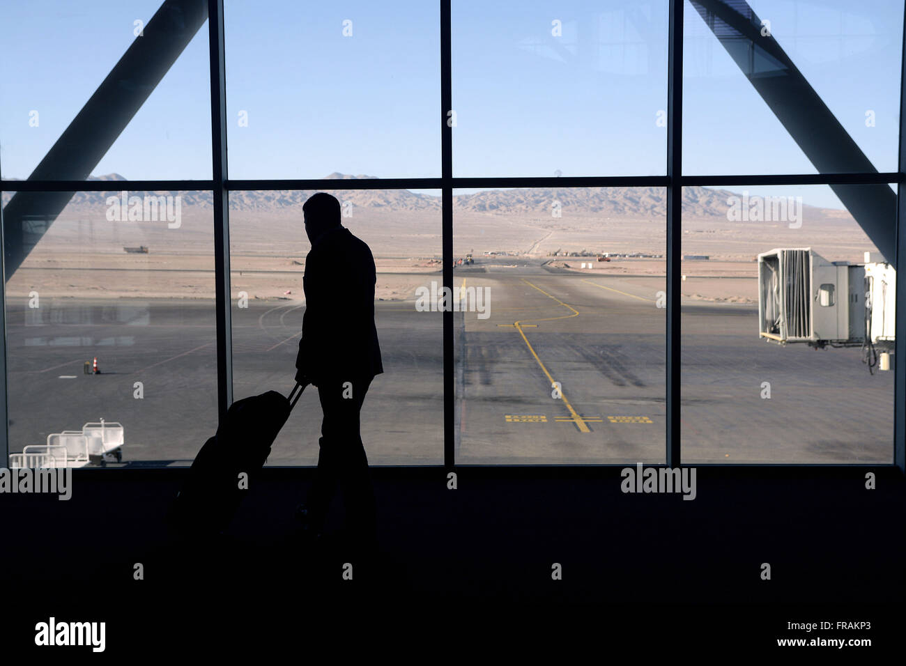 La salle d'attente des passagers pour le vol à l'Aéroport International El Loa Banque D'Images