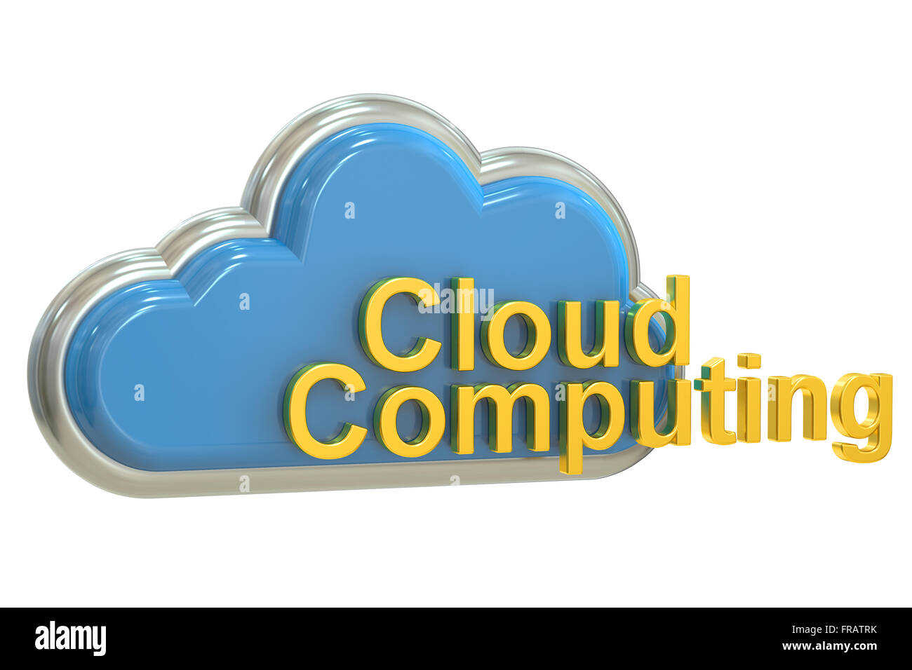 L'informatique en nuage isolé sur fond blanc Banque D'Images