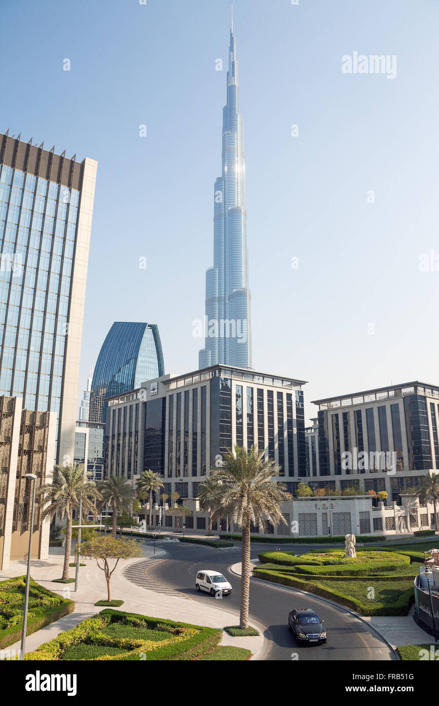 Burj Khalifa, plus haute tour du monde (829,8 m) au centre-ville de Burj Dubaï. Banque D'Images