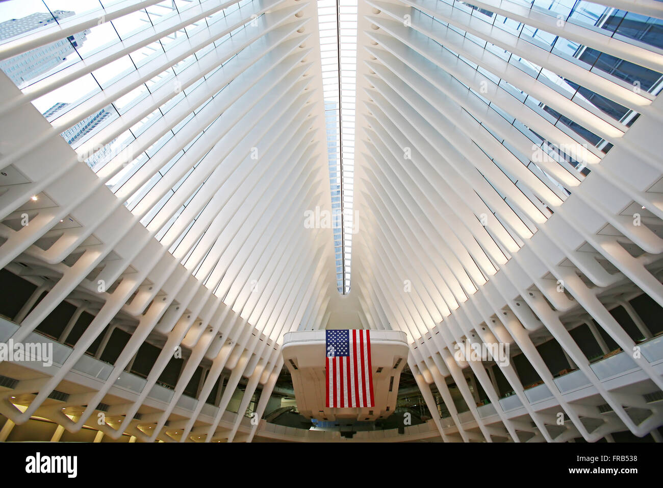 Centre de transport à l'un oculus World Trade Center à New York City, New York, États-Unis d'Amérique. Banque D'Images