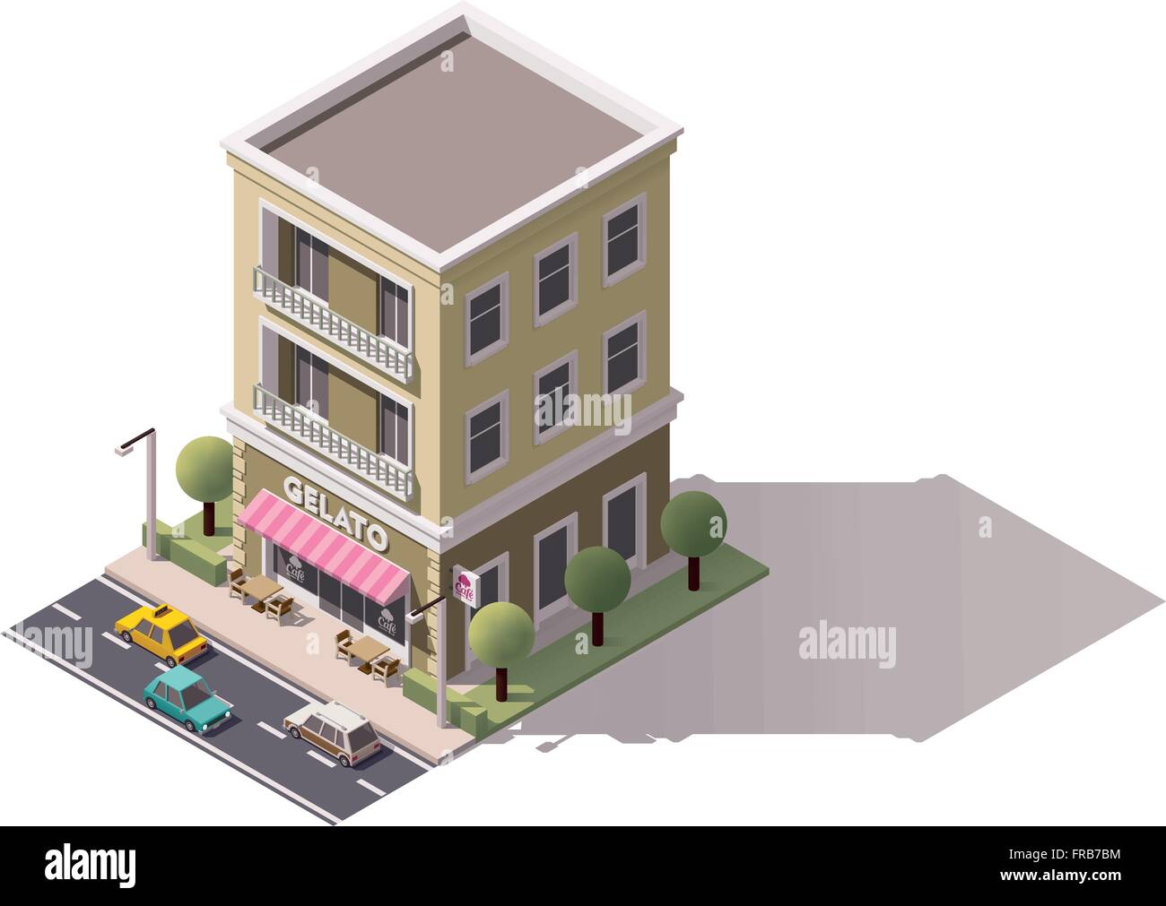 Vector Construction gelateria isométrique Illustration de Vecteur