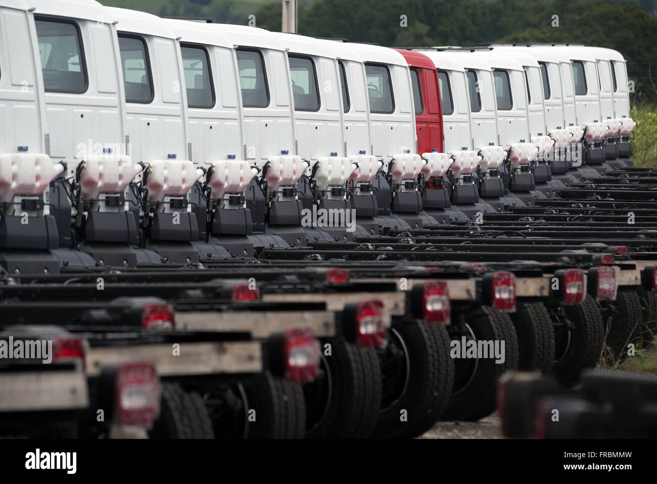 Patio storage company qui fabrique des camions Volkswagen Banque D'Images